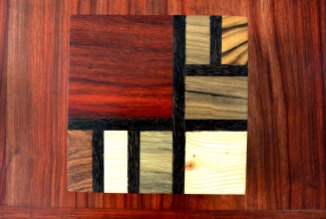 boite Mondrian carrée en bois précieux